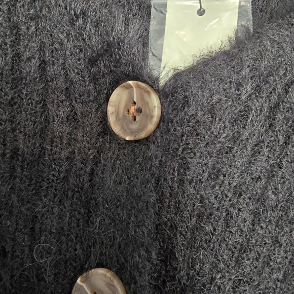 Jun & Ivy Black Eyelash Crop Button-Up Cardigan - Picture 5 of 10